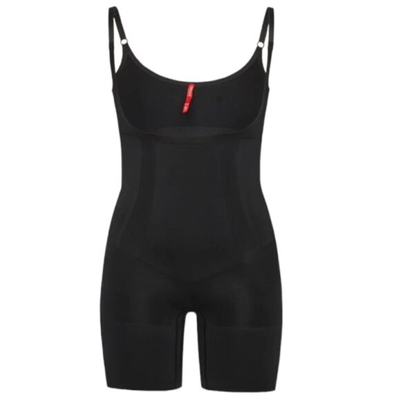 Spanx Black Open Bust Midthigh Bodysuit Size Large - Picture 4 of 10